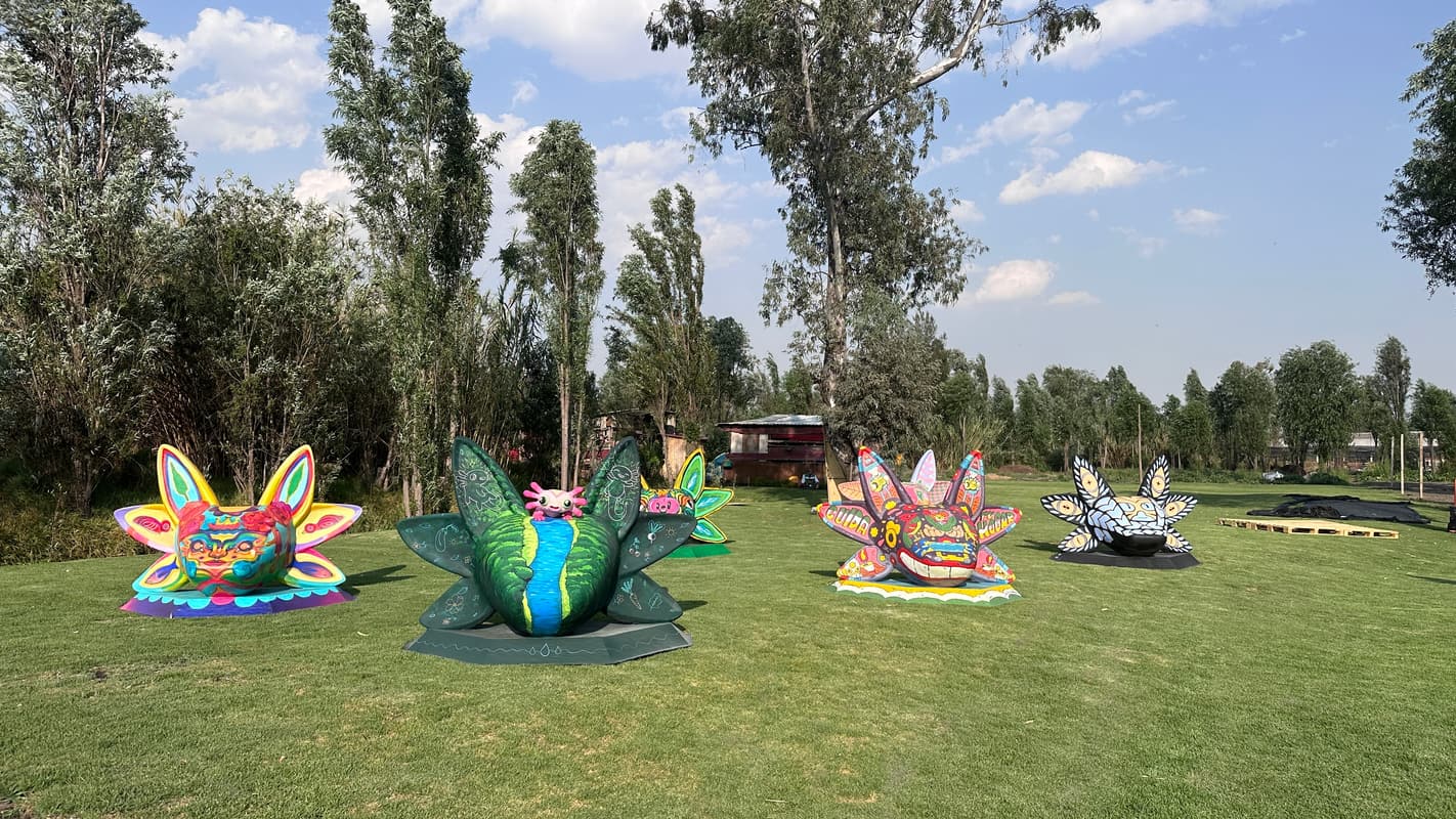 The sculptures laid out across the expo lawn