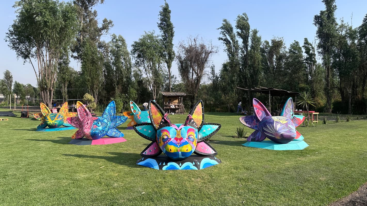 A wider view of the sculpture field