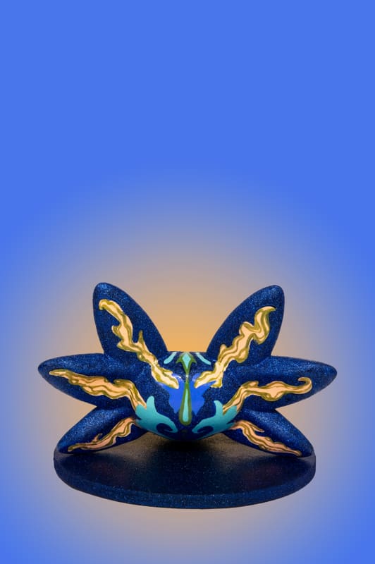 Axolotl sculpture painted by Diosa, back view