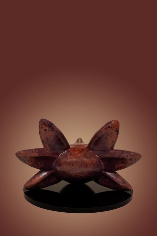 Axolotl sculpture painted by Michell Gasca, back view