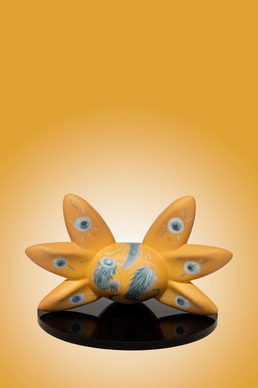Axolotl sculpture painted by Mr Mitote, back view