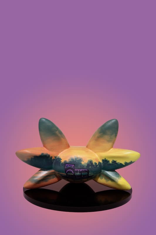 Axolotl sculpture painted by Rocio, back view