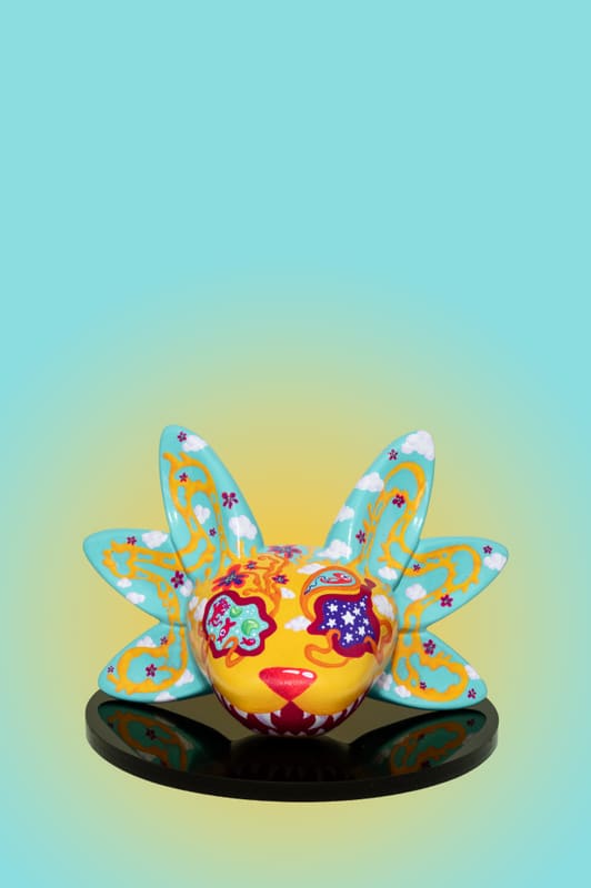 Axolotl sculpture painted by Taco de Jerbo, front view