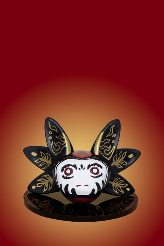 Axolotl sculpture painted by Youkonejo, front view