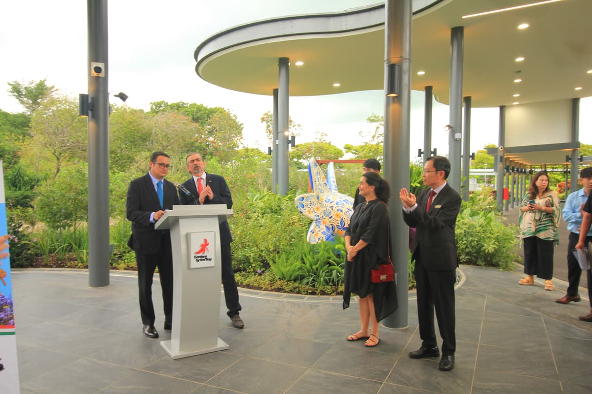 Speeches at the lectern during the inauguration