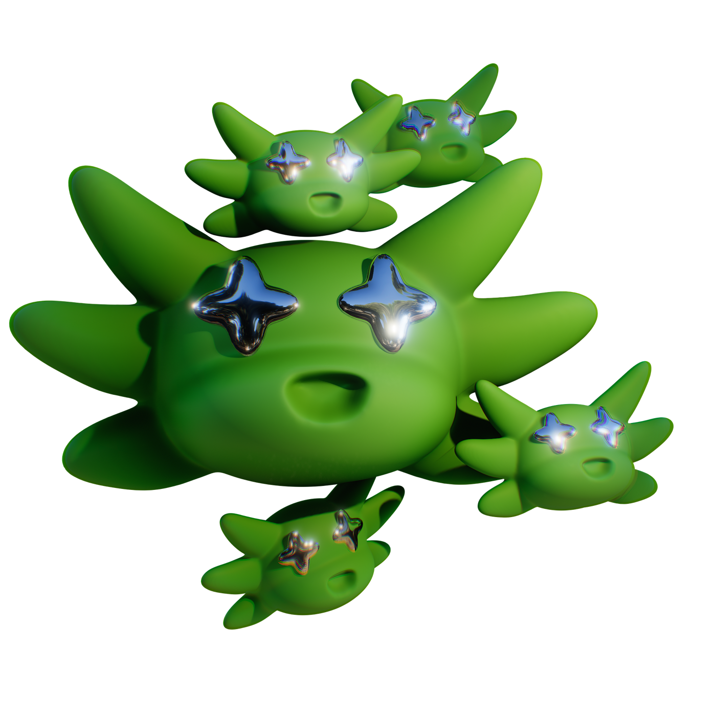 Hand-painted green axolotl figurine
